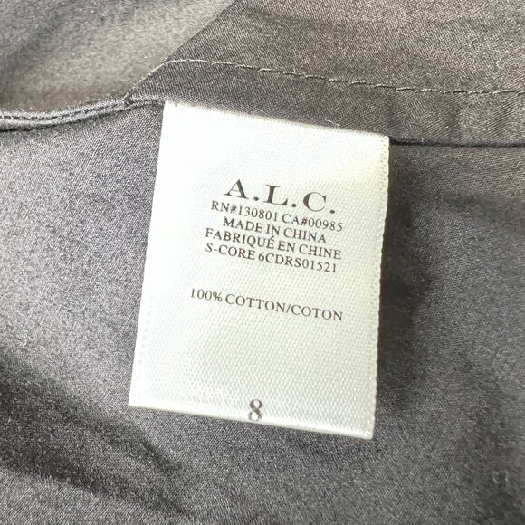 A.L.C. Alexandria Dress Black Cut Out Fit and Flare Cotton Midi Maxi 8 - Picture 16 of 16